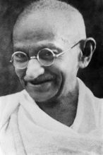 Portrait von Mahatma Ghandi.